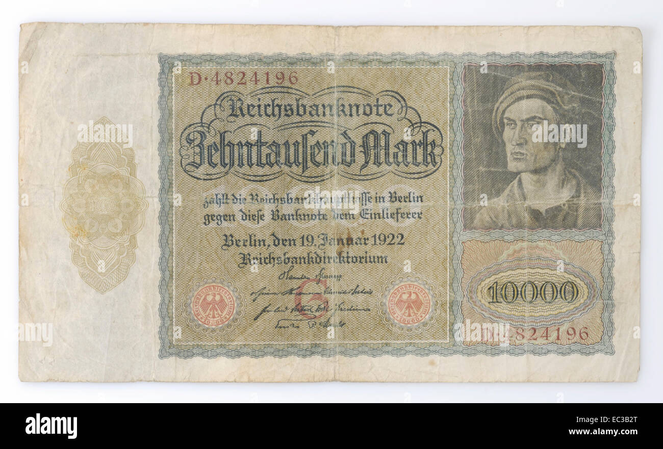 Banknote, Reichsmark Stockfoto