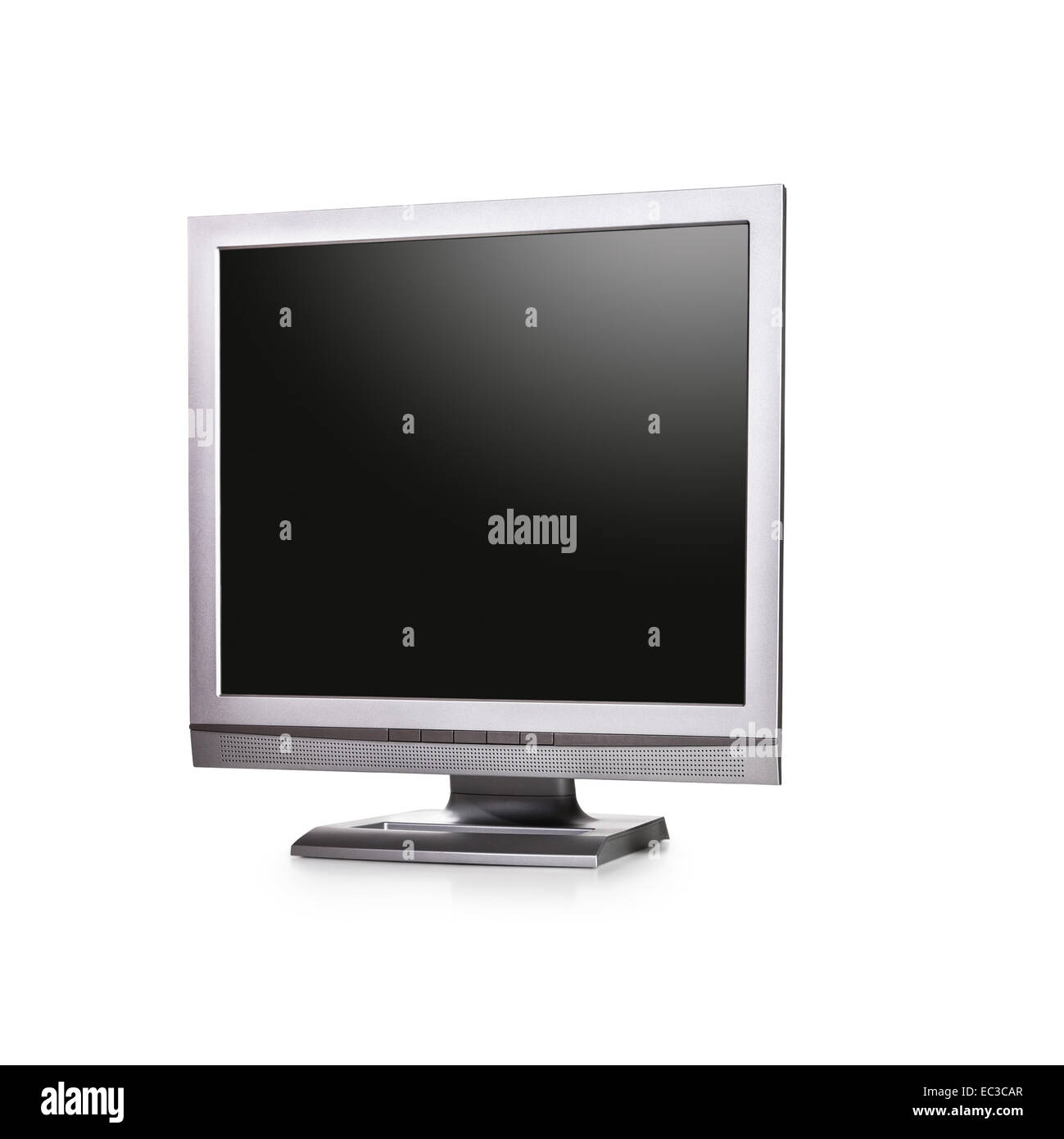 Computer-Monitor mit leeren Bildschirm auf weißem Hintergrund. Kopieren Sie Raum. Objekt mit Beschneidungspfad Stockfoto