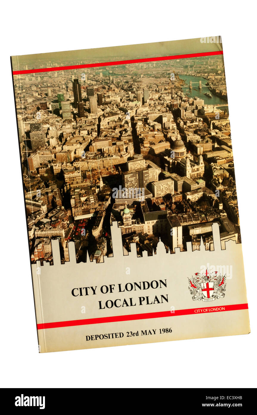 Die City of London Ortsplan von 1986. Stockfoto