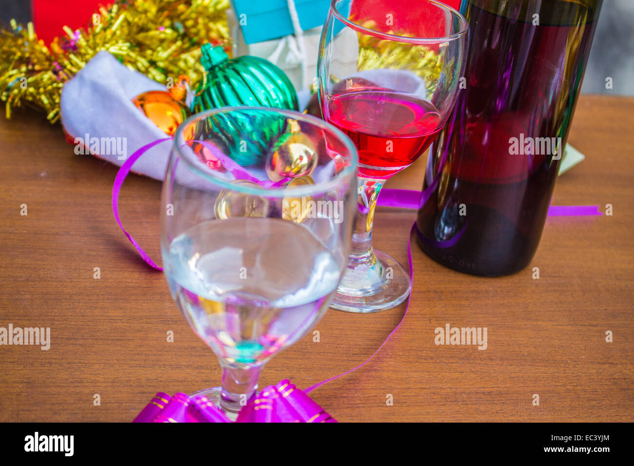 Glas von exotischen Drink in der Ansicht. Stockfoto