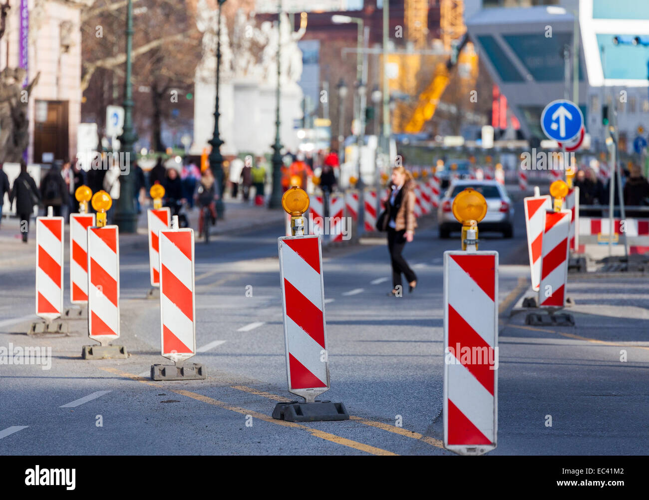 Bau auf der Straße Stockfoto