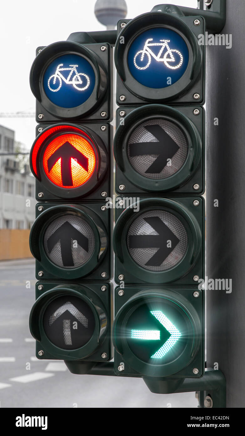 Ampeln für Radfahrer Stockfoto