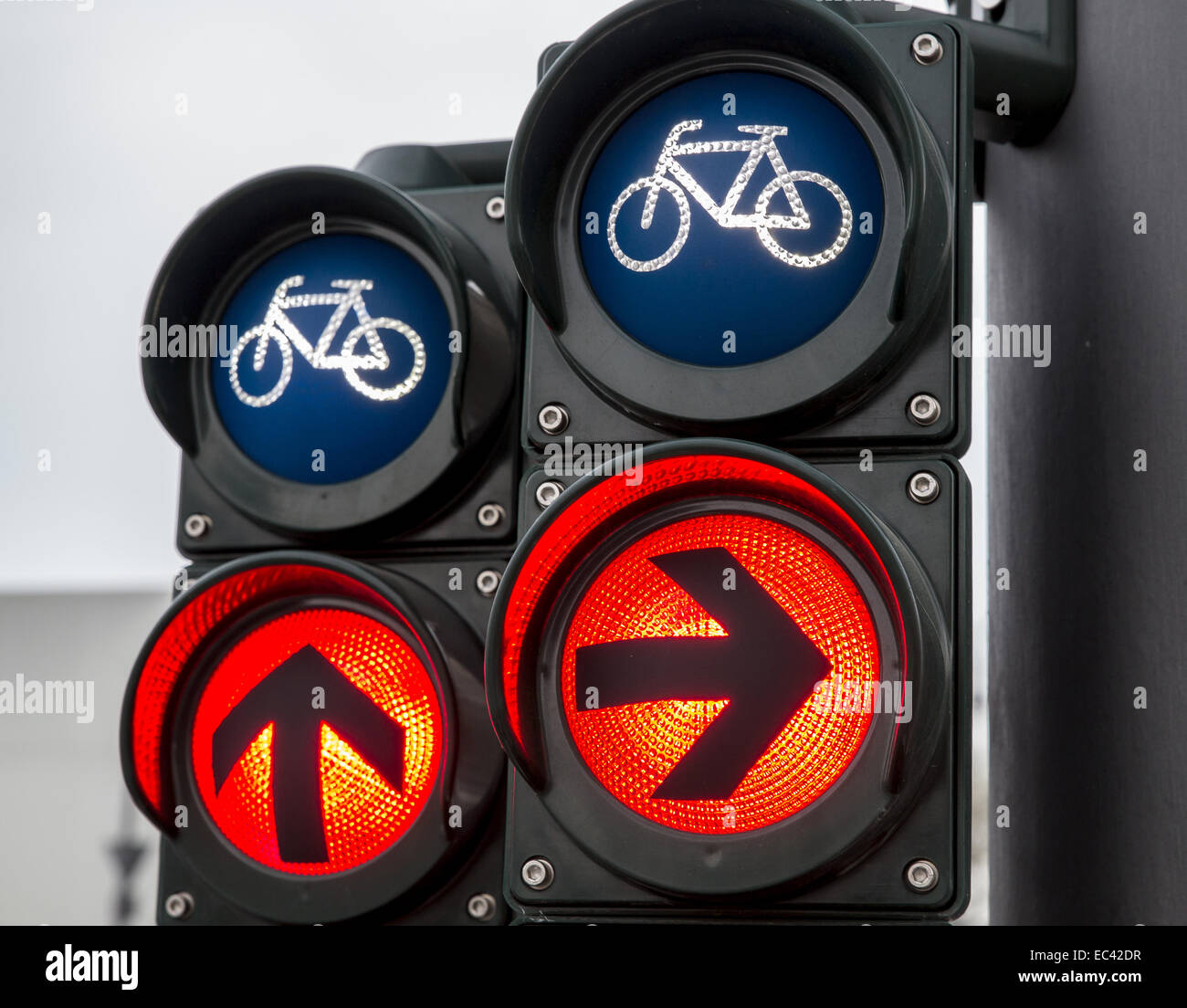 Ampeln für Radfahrer Stockfoto