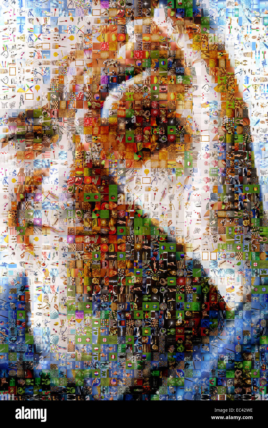 Mosaik aus Fotos für ein Porträt des Mannes Stockfoto