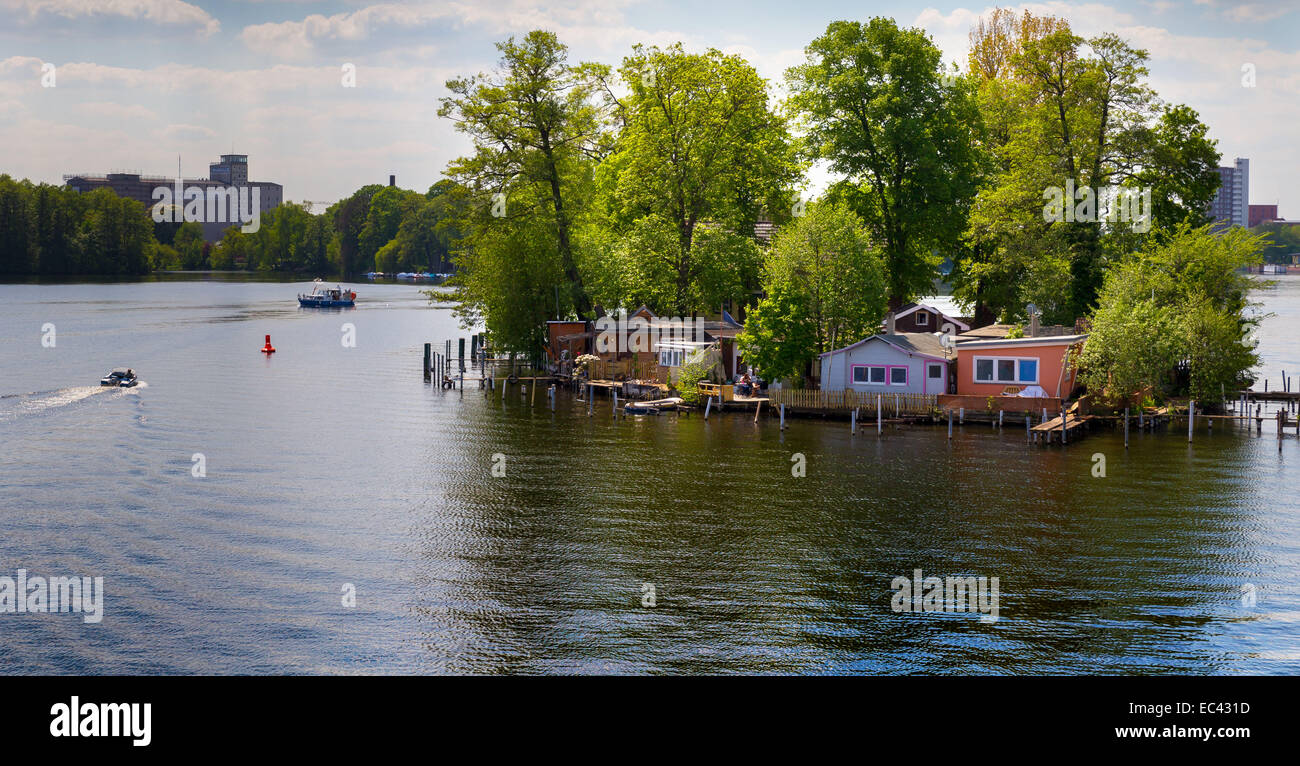 Die Flussinsel der kleinen Mauer an der Havel in Berlin Spandau Stockfoto