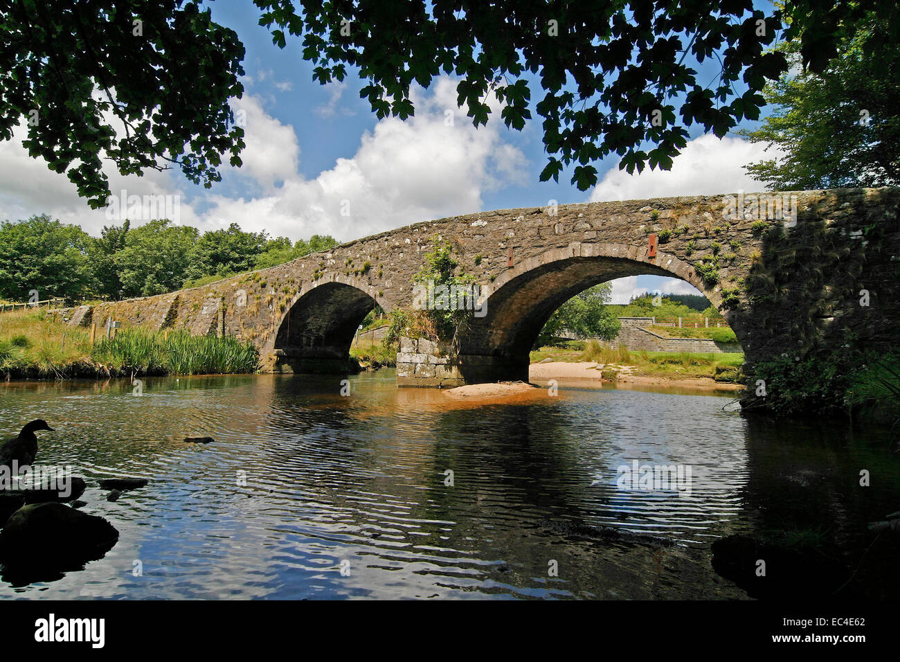 Zwei Brücken, Dartmoor, Devon, Cornwall, Südwestengland, UK, Europa Stockfoto