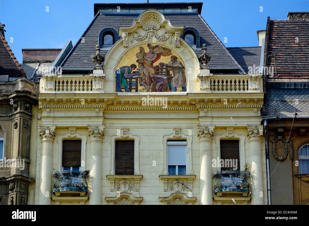 Architektur, Mosaik-Porträt eines Hauses aus dem 19. Jahrhundert Stockfoto