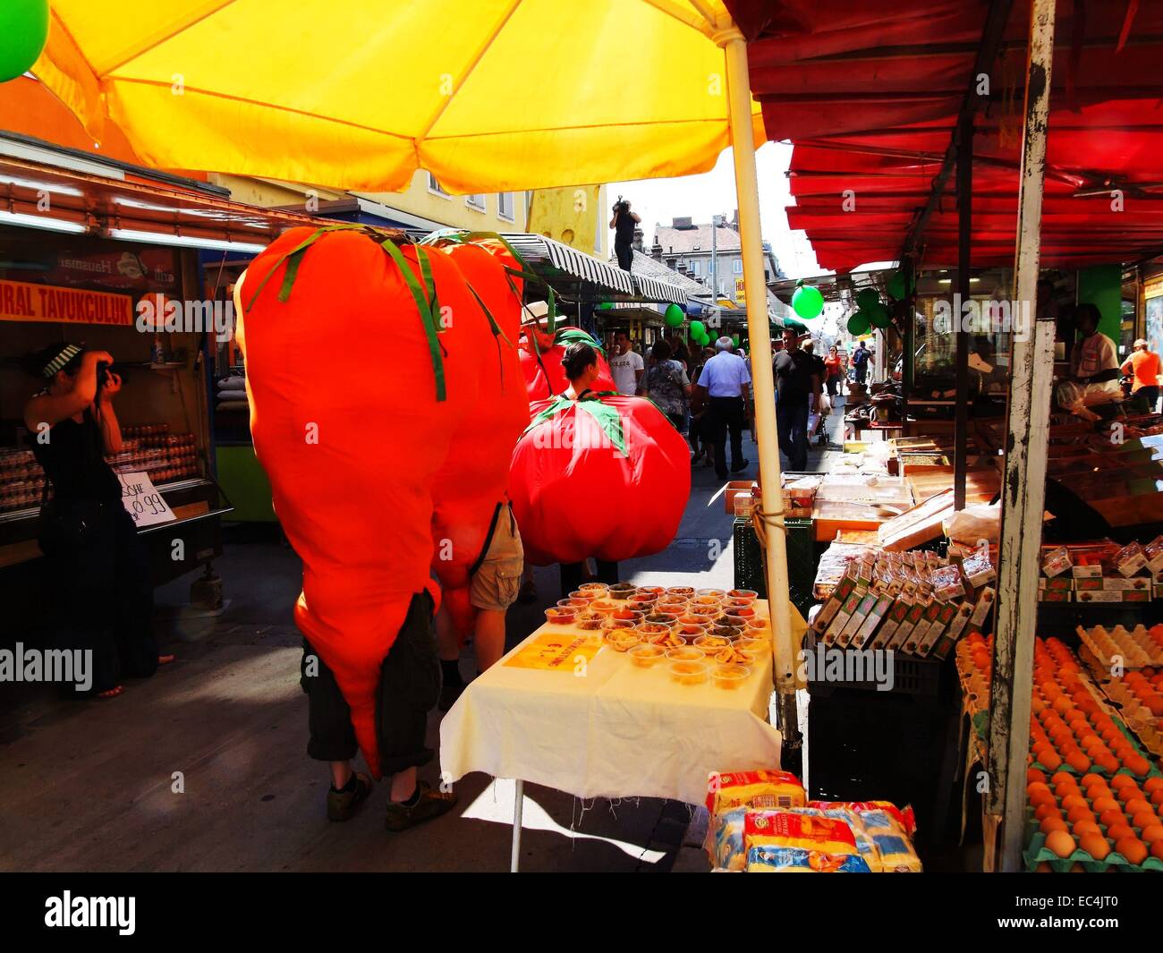 Die Brunn-Markt in der Brunngasse Stockfoto