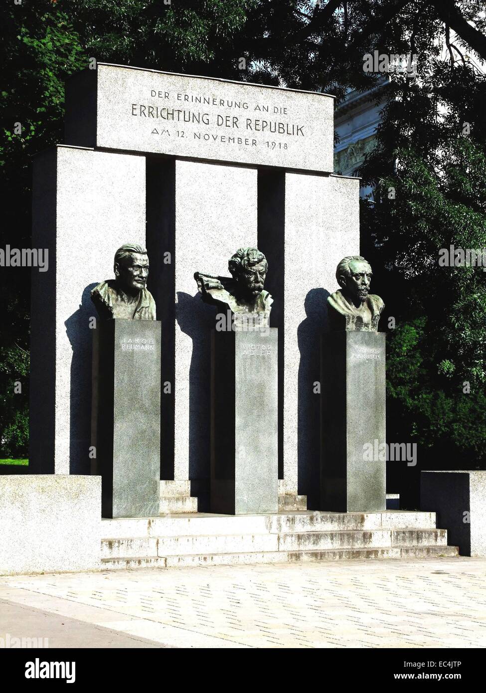 Republik-Denkmal für die Einrichtung der Republik Österreich Stockfoto