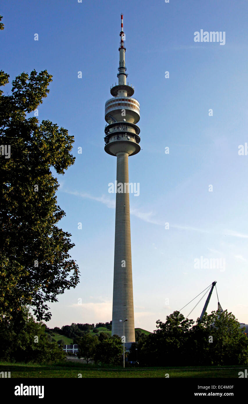 TV Tower, Olympiapark, München, Bayern, Deutschland, Europa Stockfoto