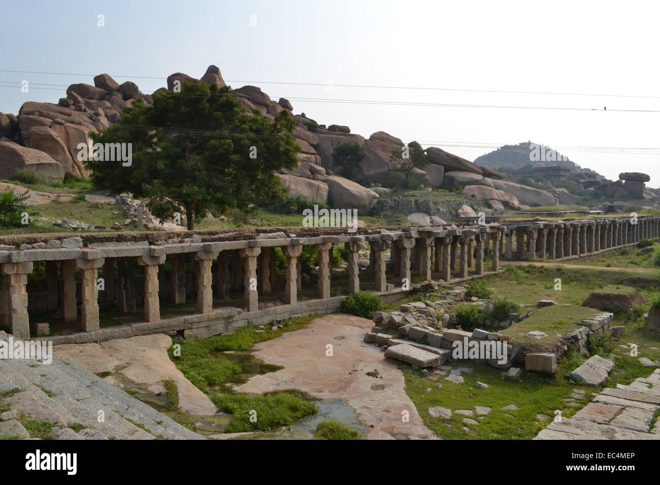 Ruinen von Krishna Basar @ Hampi - UNESCO Weltkulturerbe Stockfoto