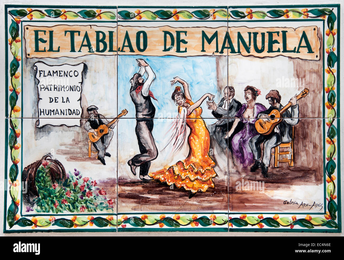 El Tablao Flamenco Manuela Cadiz Andalusien Spanien Spanisch Stockfoto