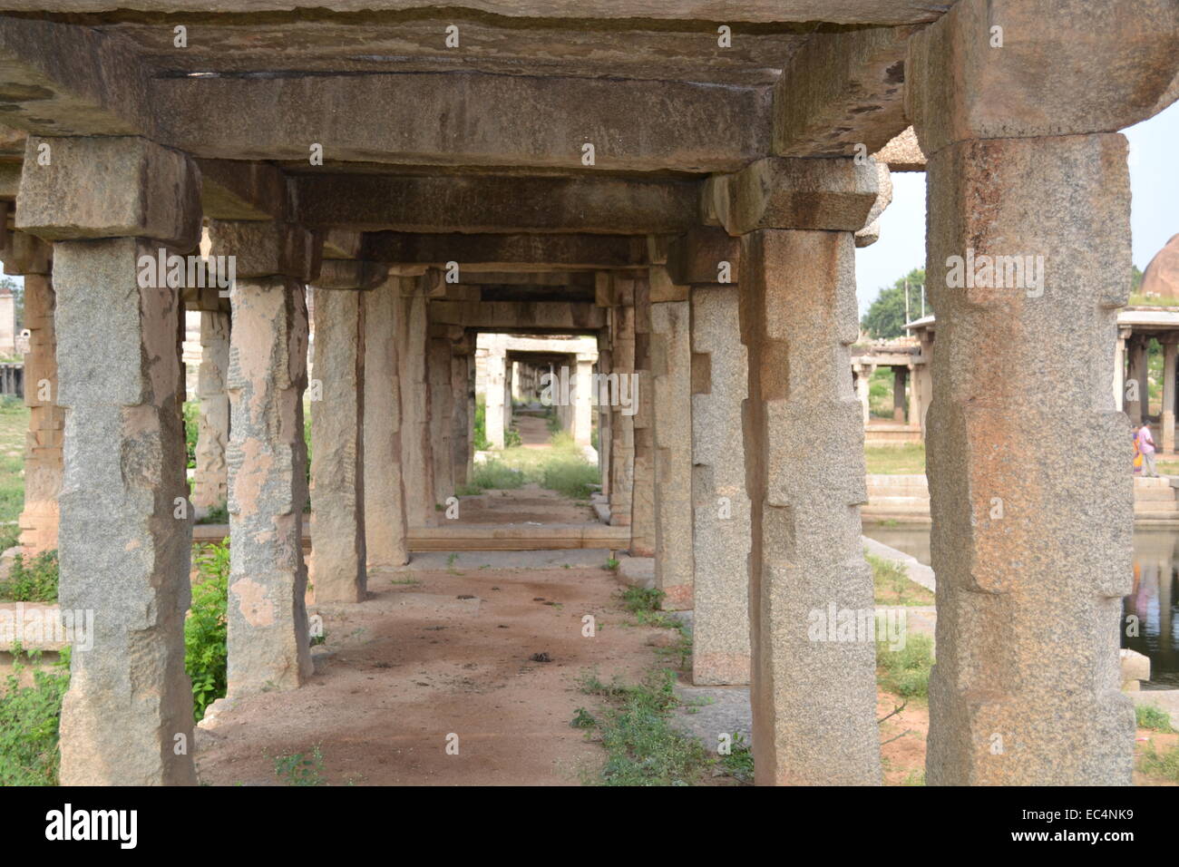 Ruinen von Krishna Basar @ Hampi - UNESCO Weltkulturerbe Stockfoto