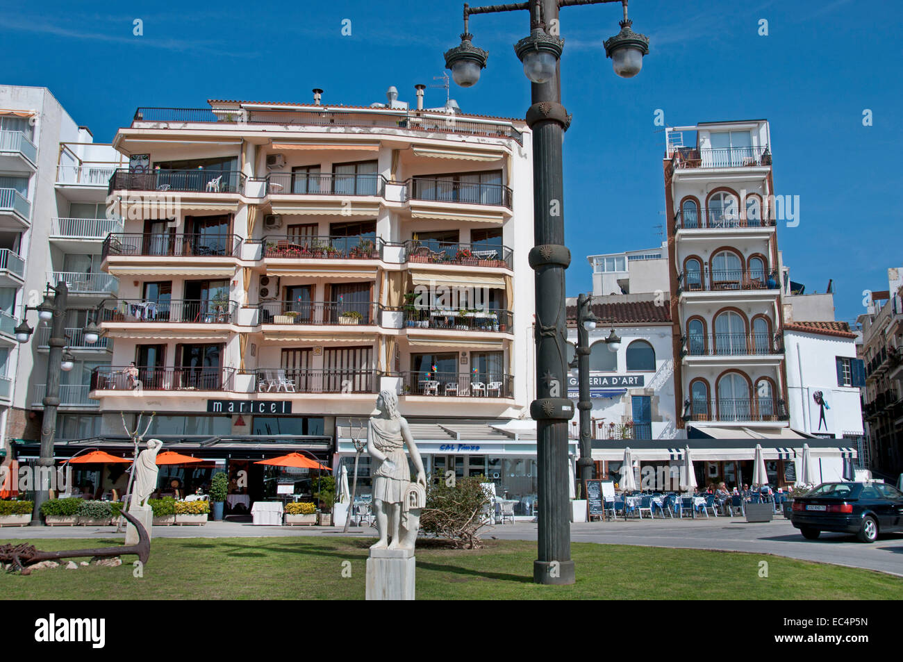 Sitges Beach Bar Pub Restaurant Spanien Spanisch Stockfoto