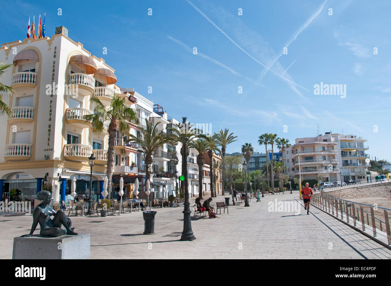 Sitges Beach Bar Pub Restaurant Spanien Spanisch Stockfoto