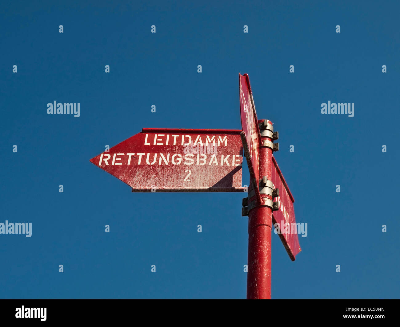 Zu senken Wattwanderungen Richtungszeichen in Duhnen, Niedersachsen, Deutschland Stockfoto