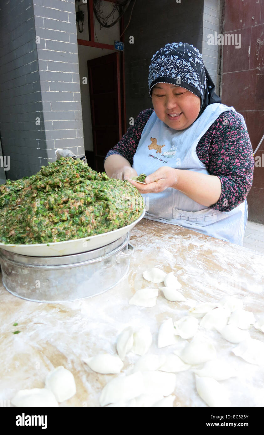 Küche in Straße Xian China Stockfoto