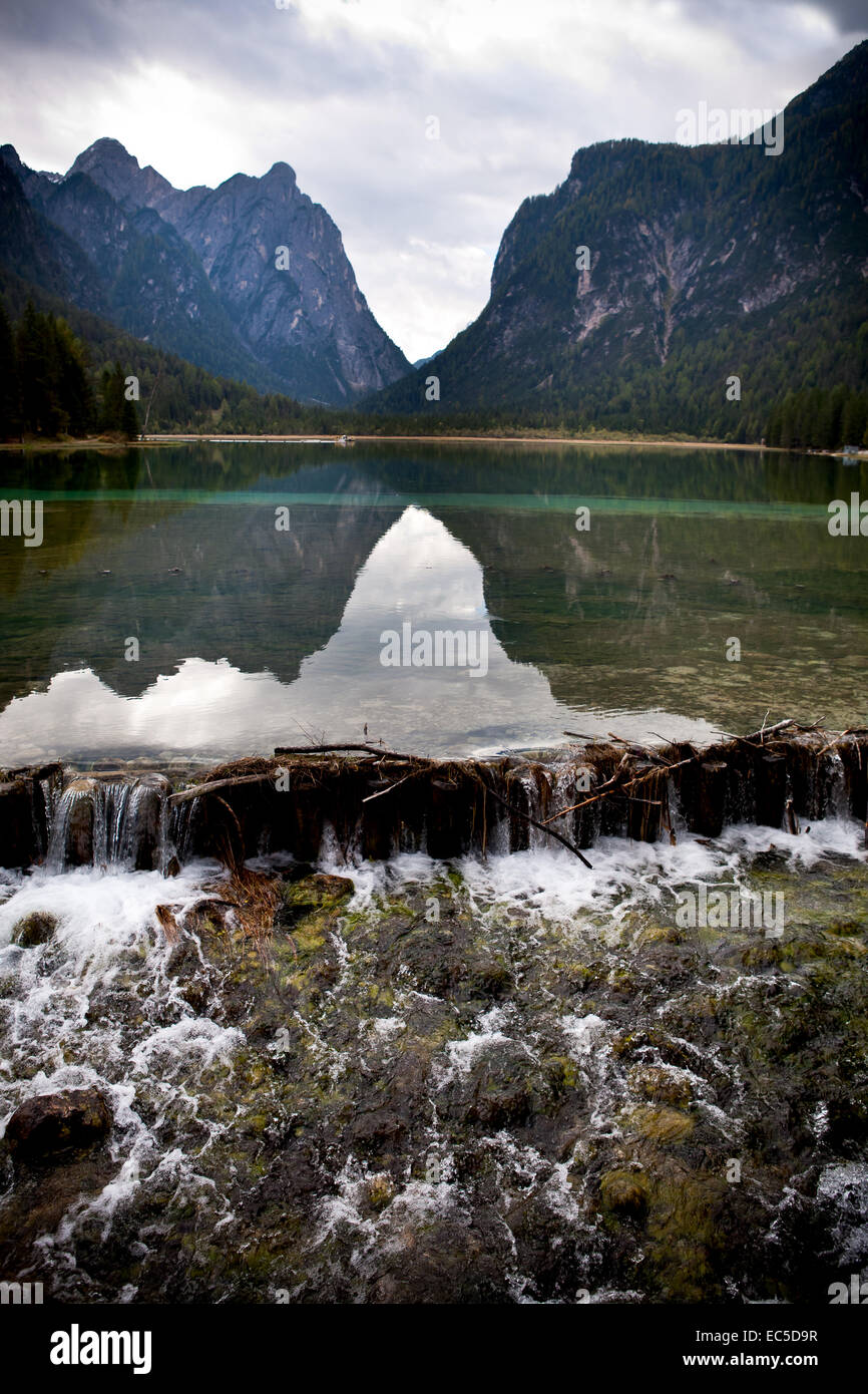 Lago di Dobiacco, Toblacher See InDolomite Alpen, Italien, Europa Stockfoto