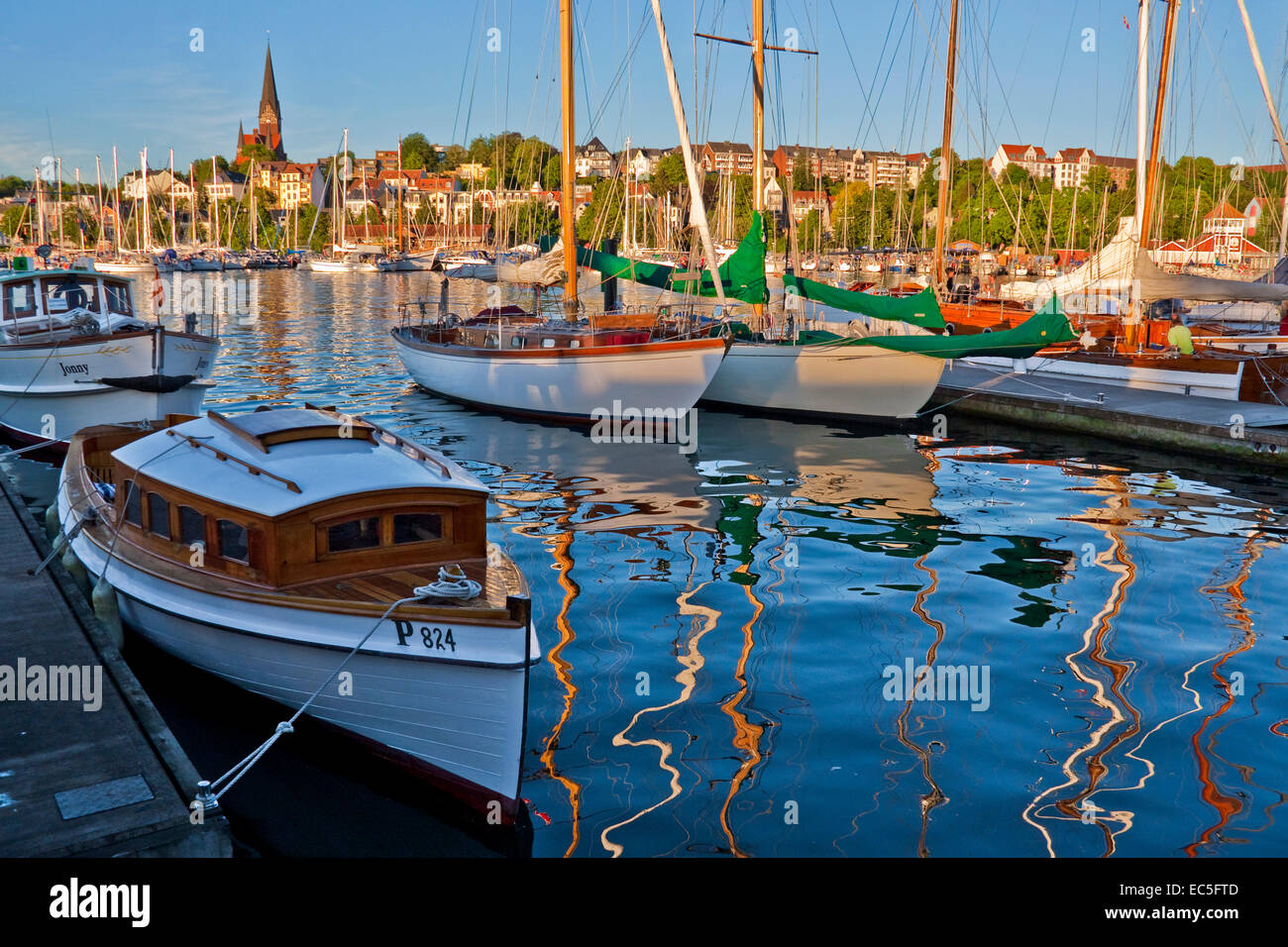 Klassikersteg - Hafen Flensburg Stockfoto