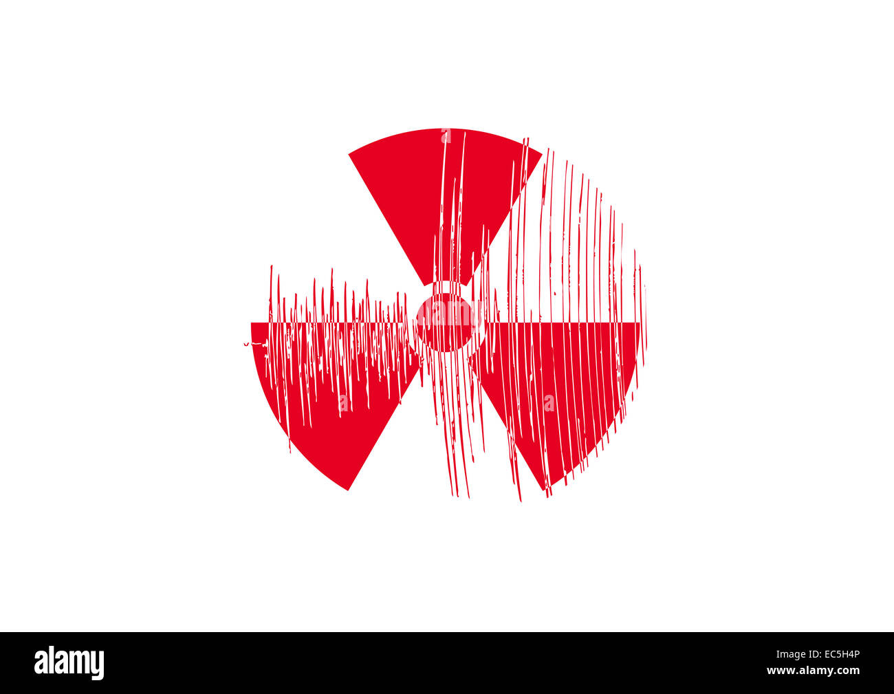 Stilisierte japanische Flagge Seismogramm und radioaktivity Stockfoto