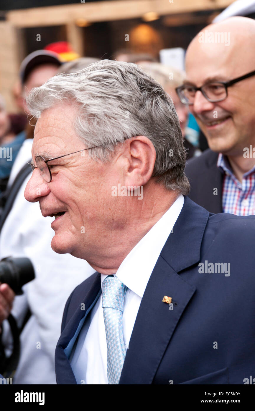 Joachim Gauck, Bundespräsidenten, bei der Eröffnung der Kieler Woche 2014, 21. Juni. Stockfoto