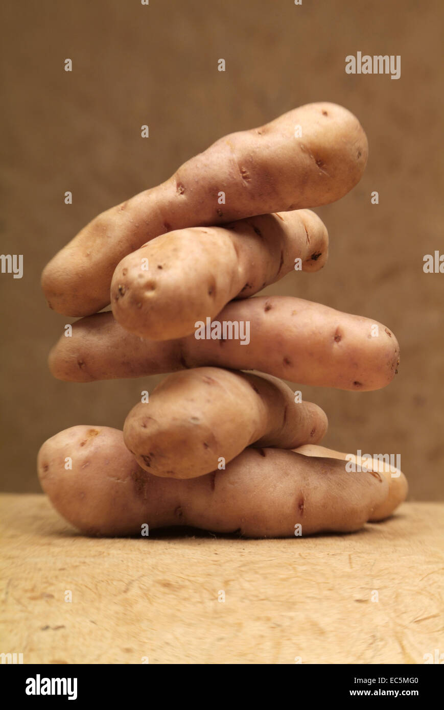 Gruppe von Kartoffel Bamberger Hörnchen Stockfoto