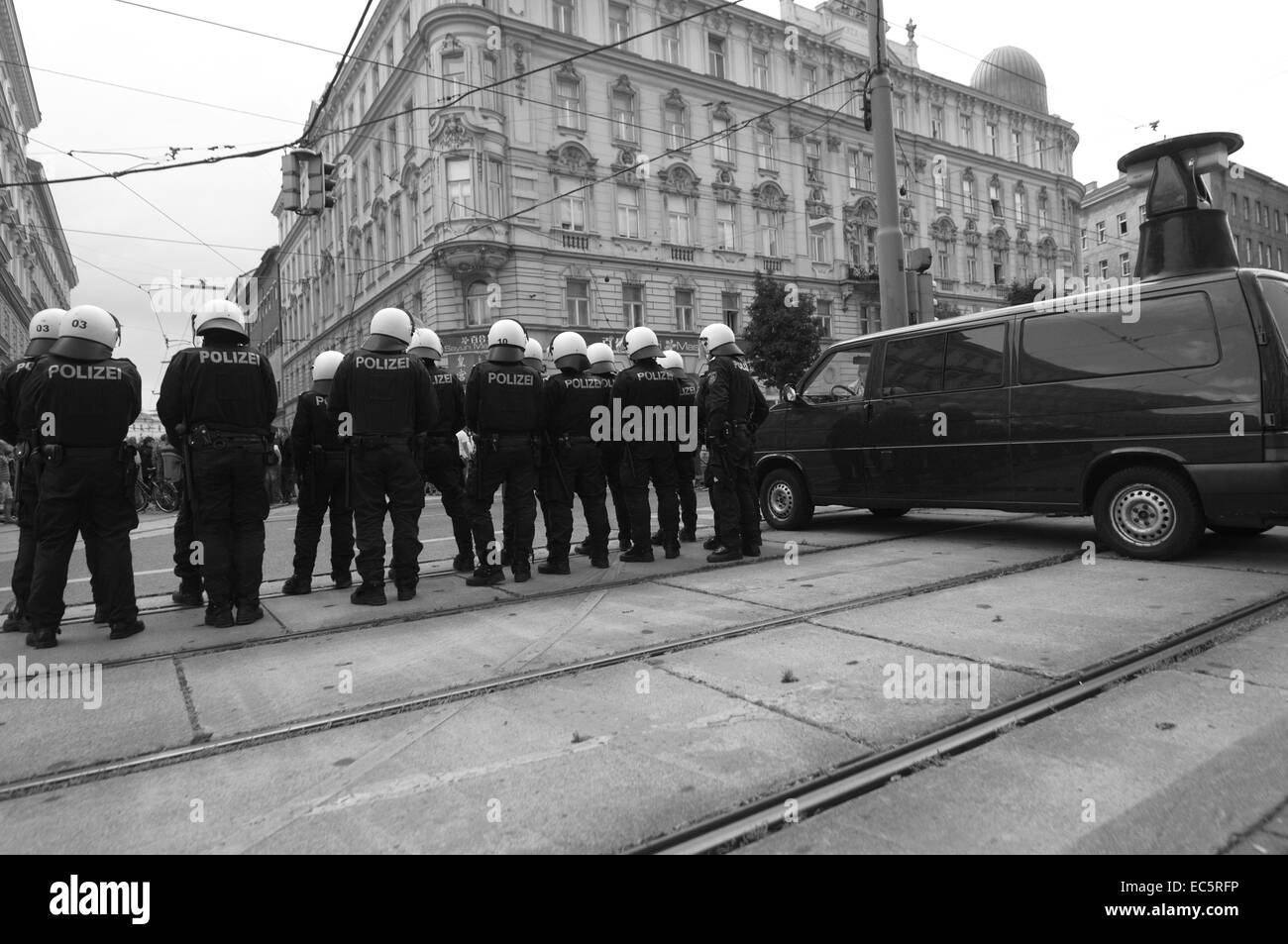 Mobilen Einsatz Polizei Stockfoto