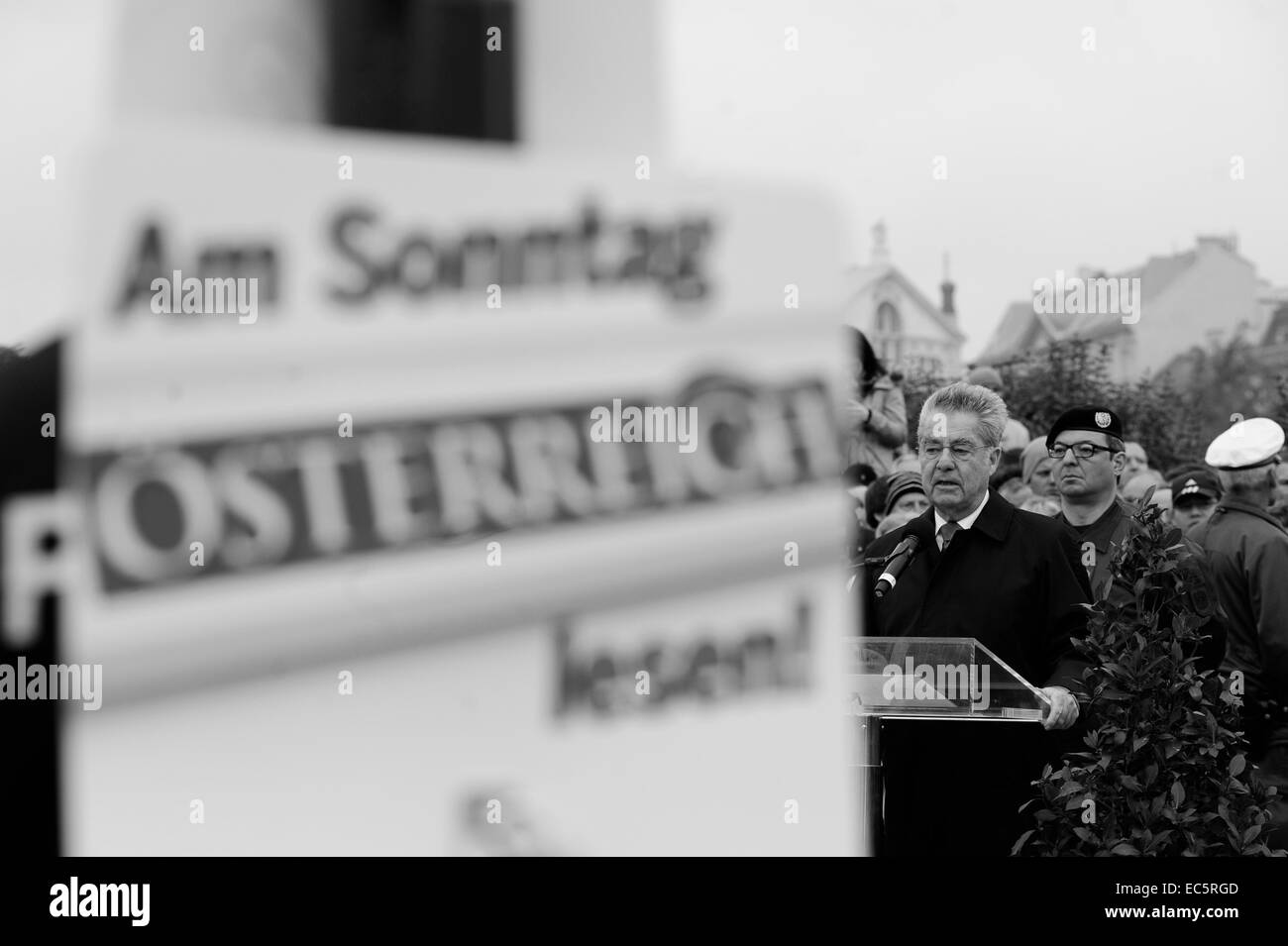 Österreichischer Nationalfeiertag 2014 mit Bundespräsident Heinz Fischer Stockfoto