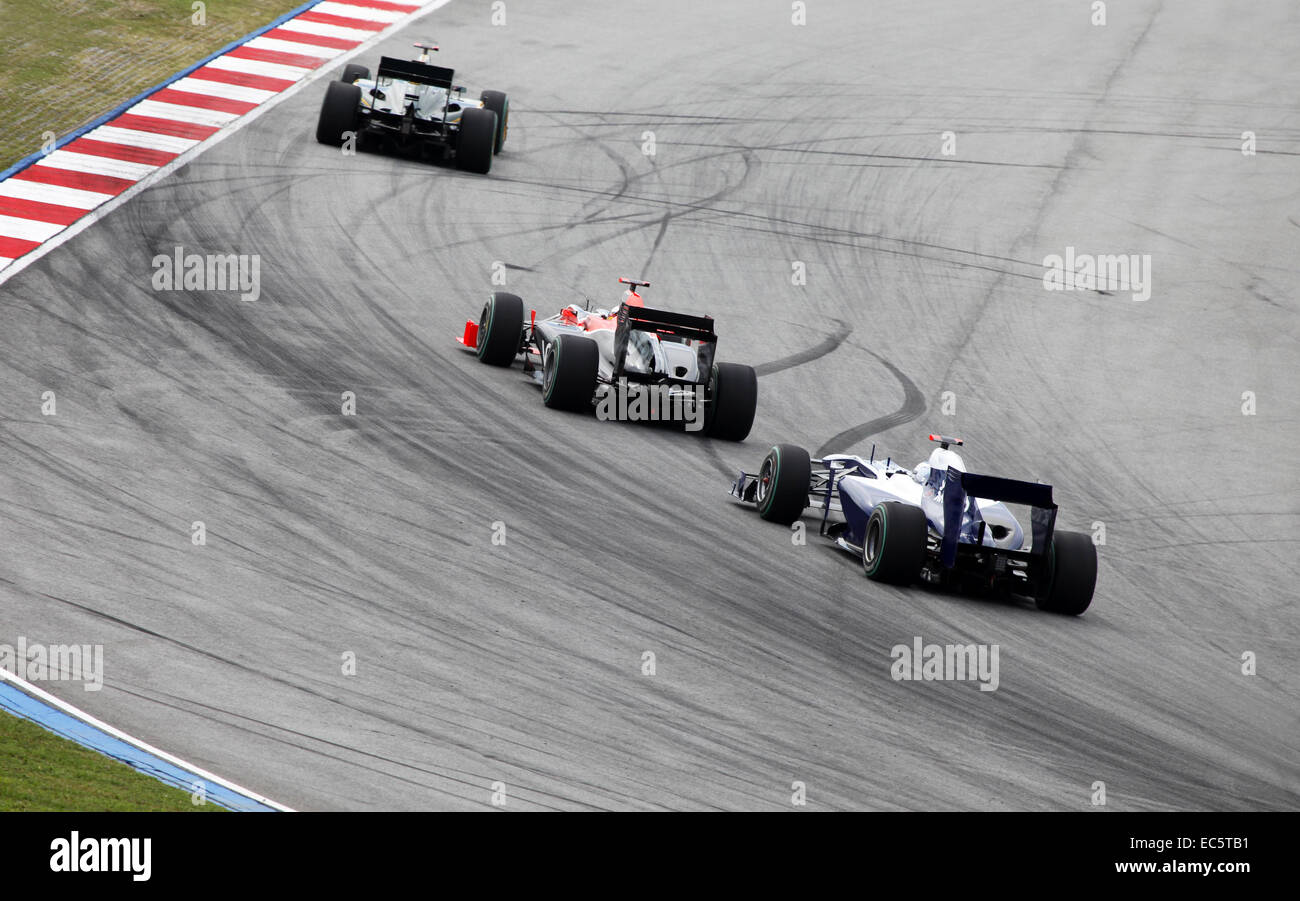 Grand Prix von Malaysia in Sepang F1 erste Schaltung Stockfoto