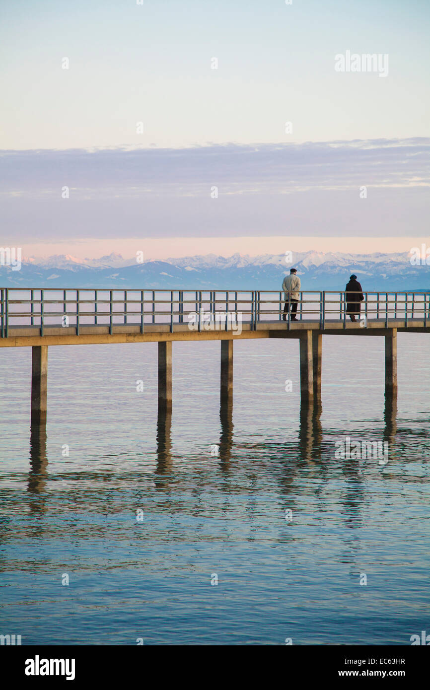 Paar am See, Bodensee, Constance Stockfoto