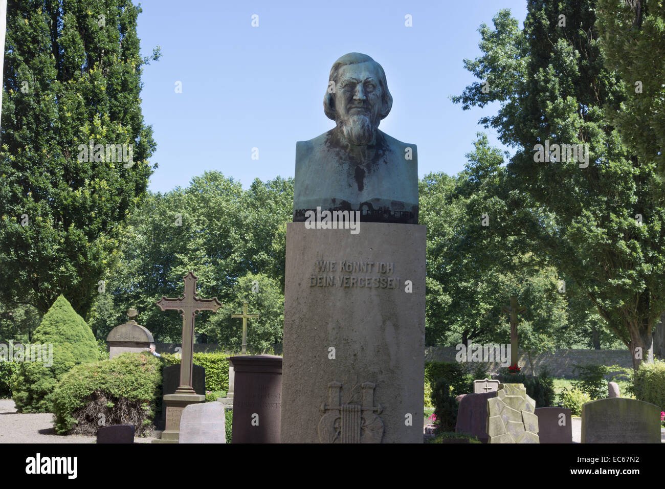 August Heinrich Hoffmann von Fallersleben, Friedhof, Kloster Corvey, Höxter, Nordrhein-Westfalen, Deutschland, Europa Stockfoto