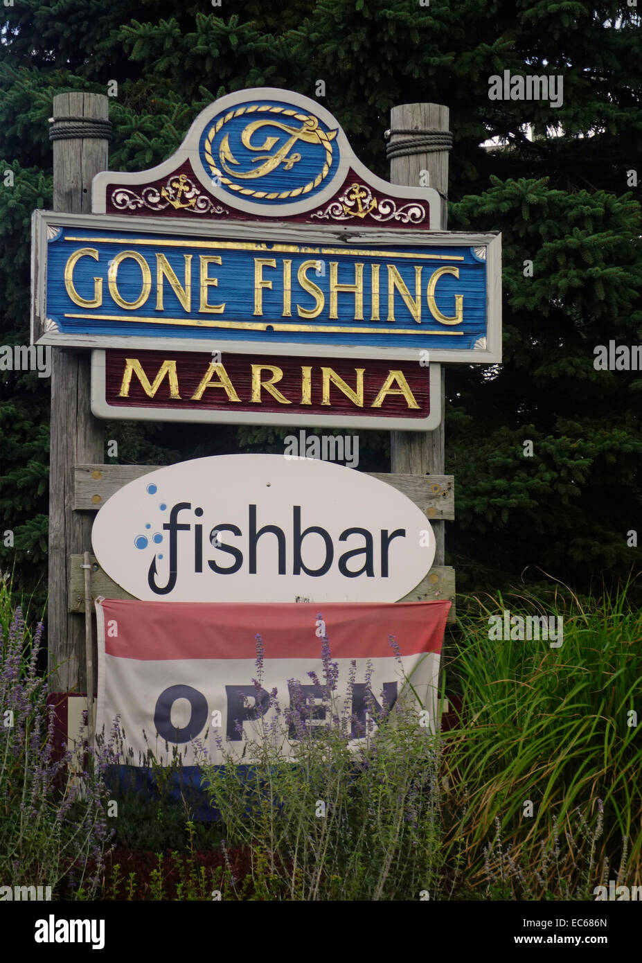 gone Fishing Marina in Montauk, Long Island NY Stockfoto