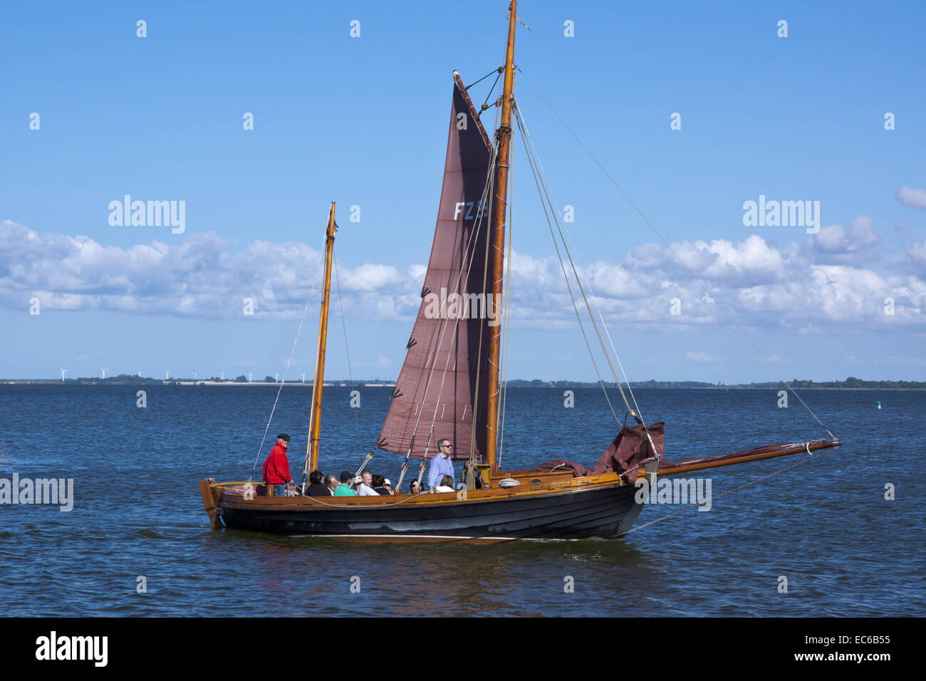 Zeesenboat auf den Saaler Bodden in der Nähe von Dierhagen Nationalpark westlichen Pommern Boddenlandschaft Zingst Bezirk Stockfoto