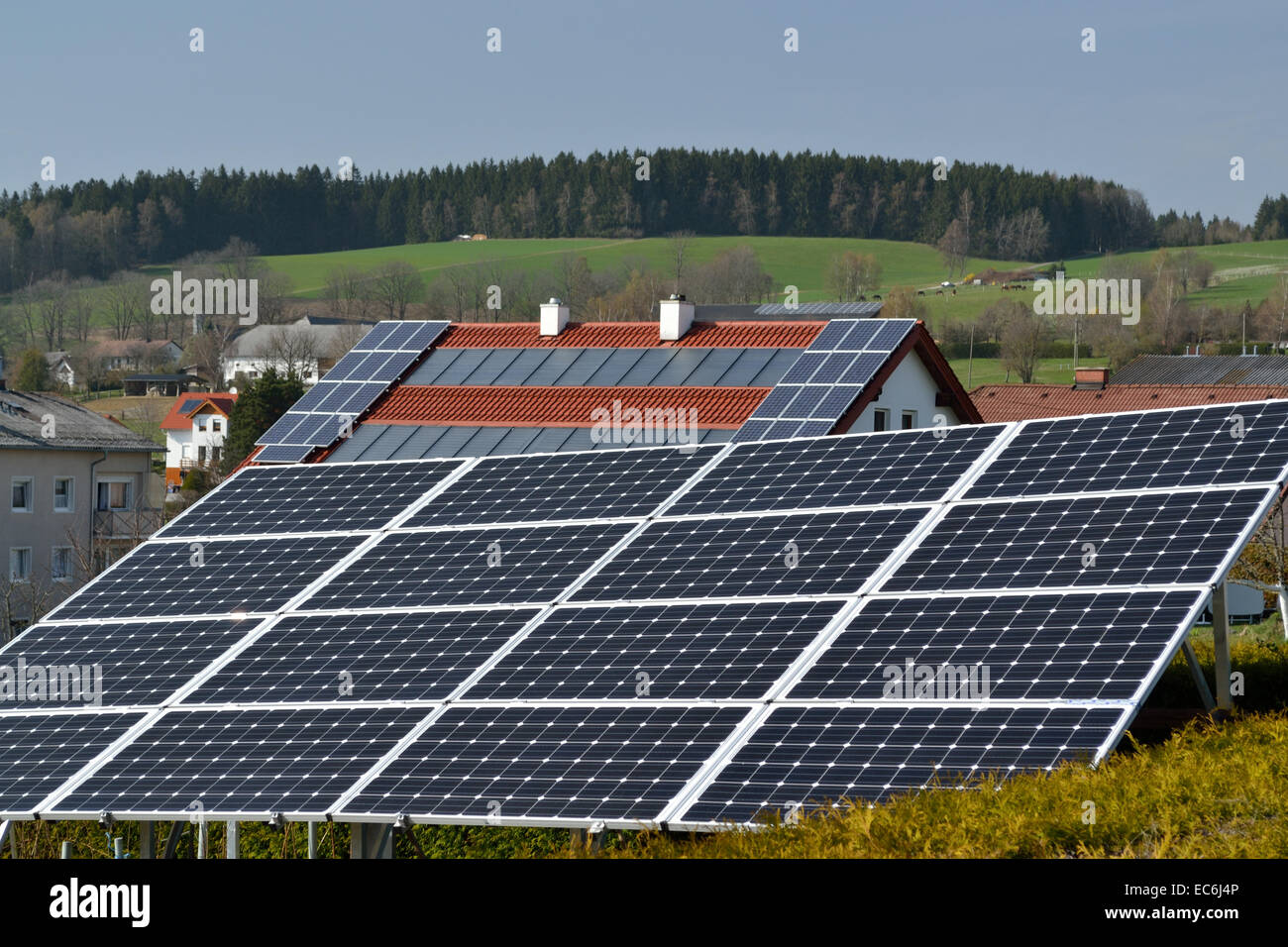 Photovoltaik und Solarenergie Stockfoto