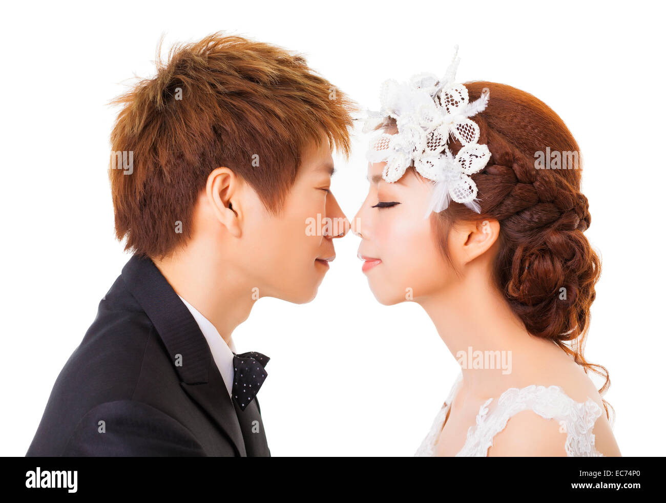 schöne asiatische Braut und Bräutigam Stockfoto