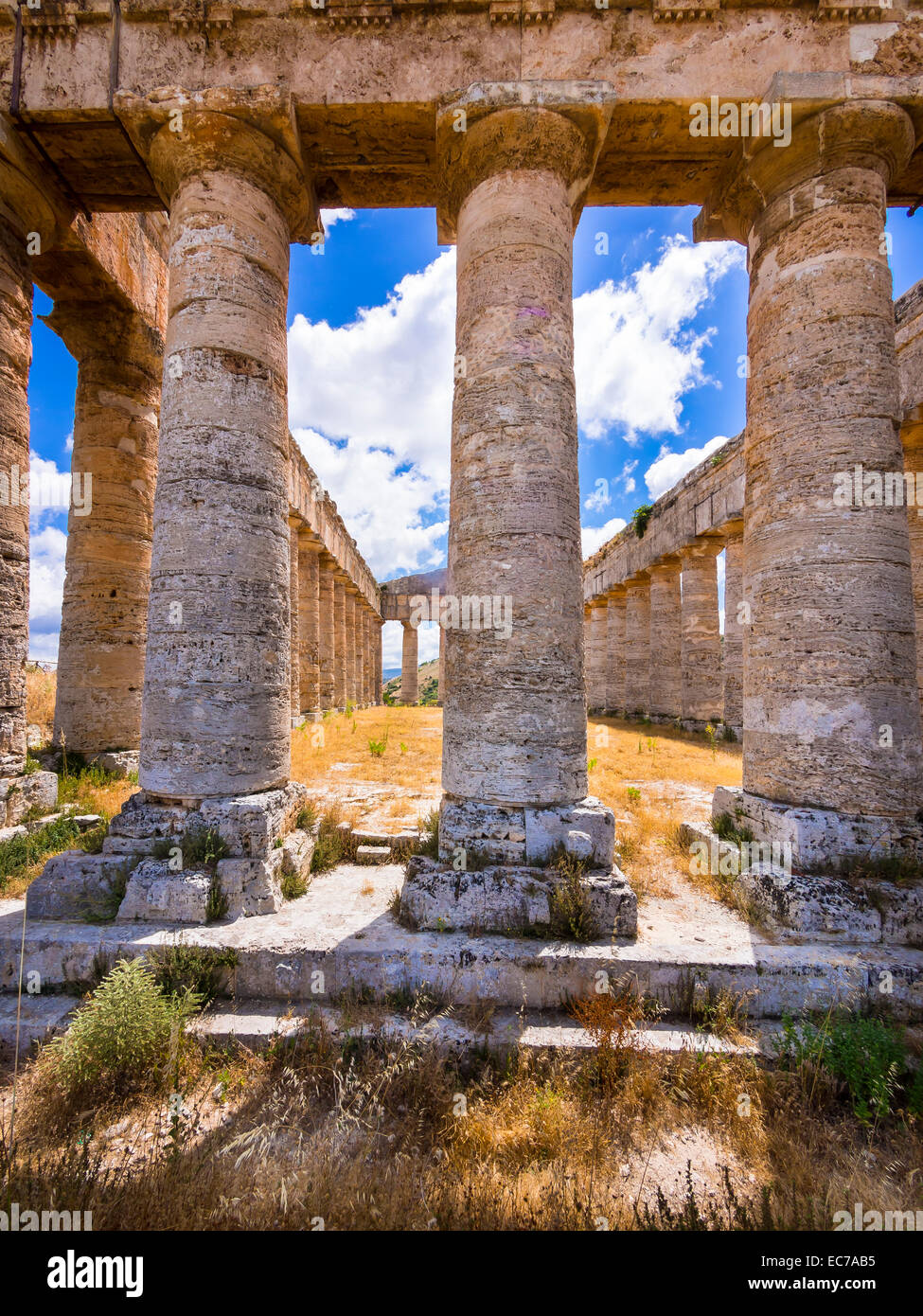 Italien, Sizilien, Catafalmi, Tempelanlage der Elymer von Segesta Stockfoto