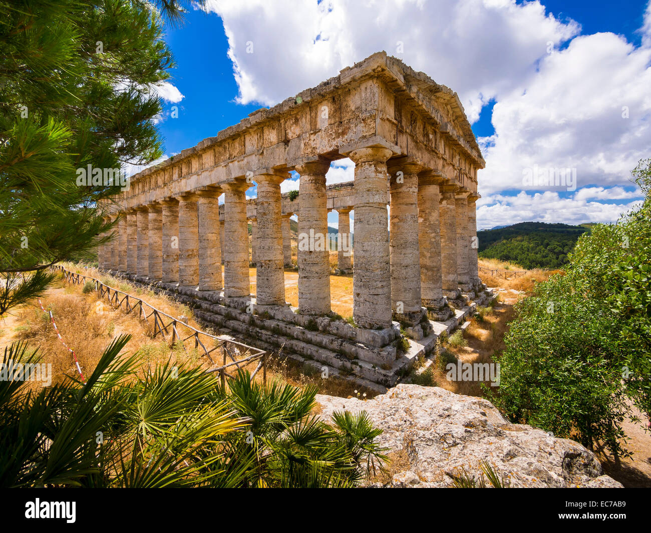 Italien, Sizilien, Catafalmi, Tempelanlage der Elymer von Segesta Stockfoto