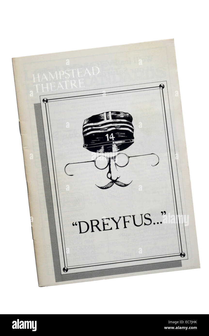 Programm für die 1982 Produktion von Dreyfus... von Jean-Claude Grumberg, übersetzt von Tom Kempinski am Hampstead Theatre. Stockfoto