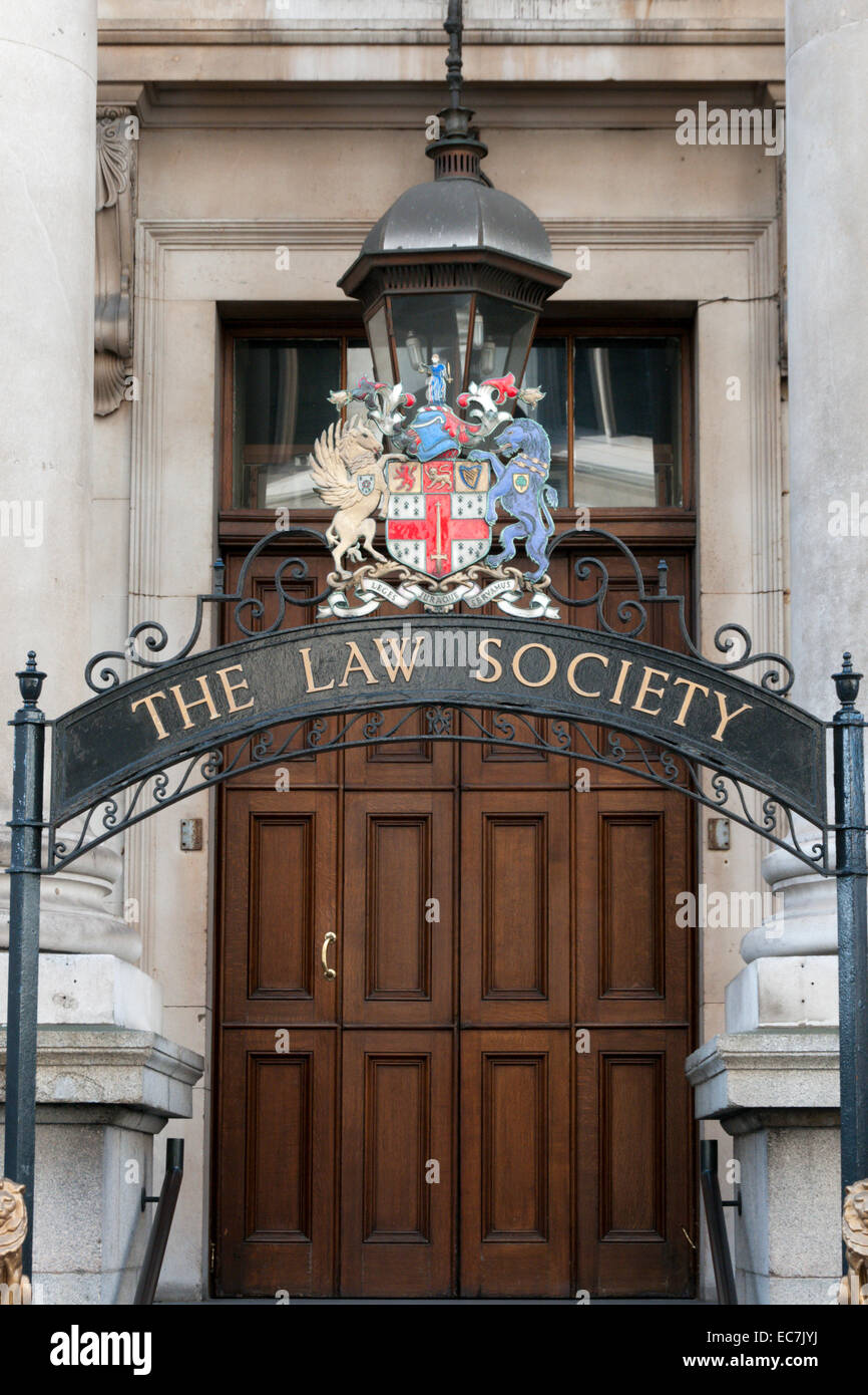 Melden Sie sich über Eingang zu Law Society. Stockfoto