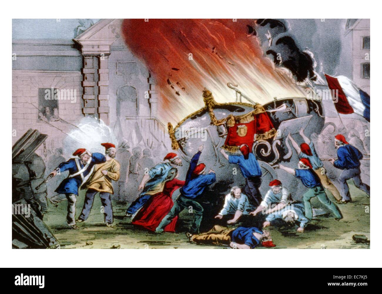 Die Franzosische Revolution Brennen Der Koniglichen Kutschen Im