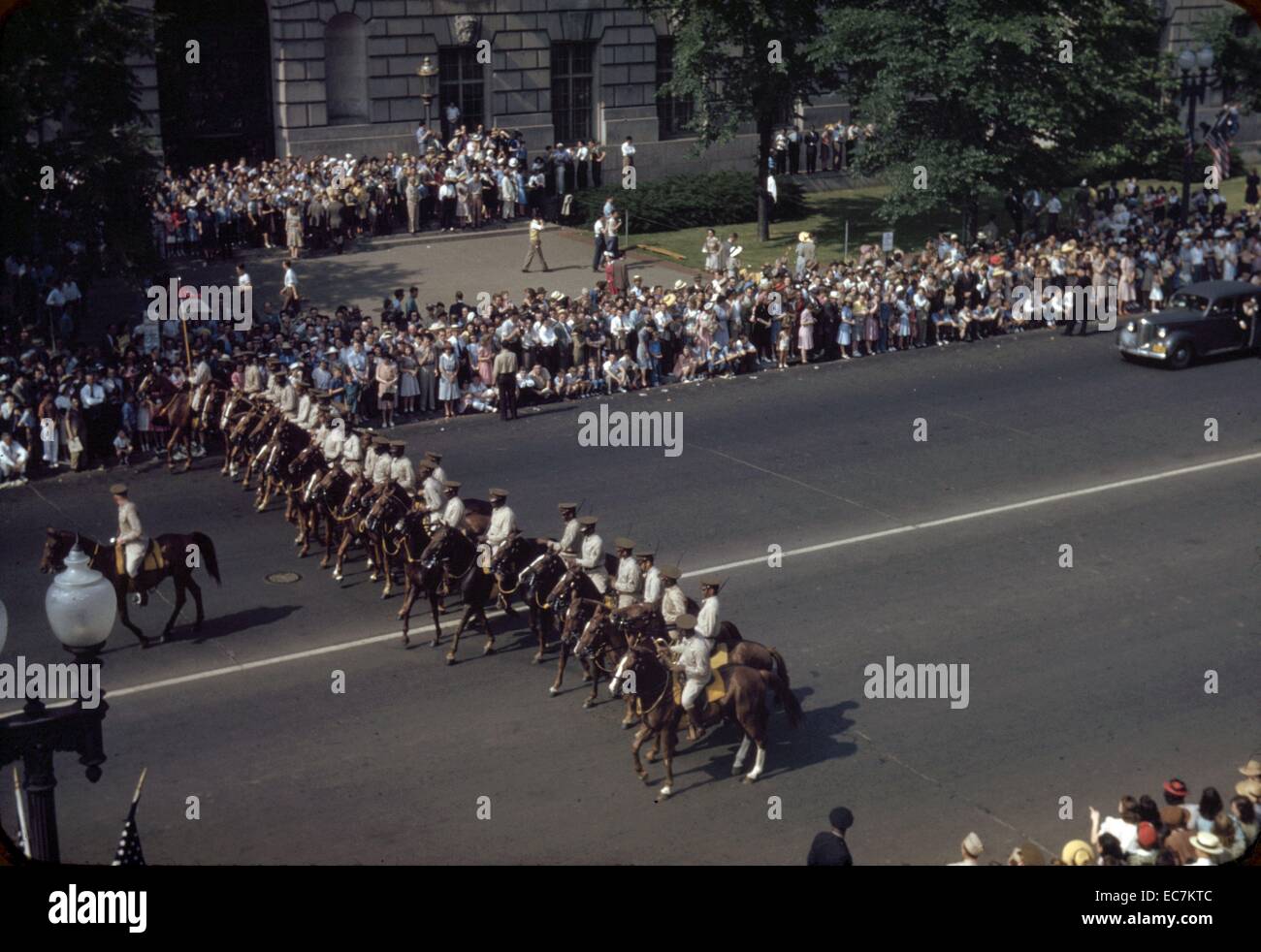 Schwarze Truppen an der Memorial Day Parade, Washington, D.C., Constitution Avenue Stockfoto