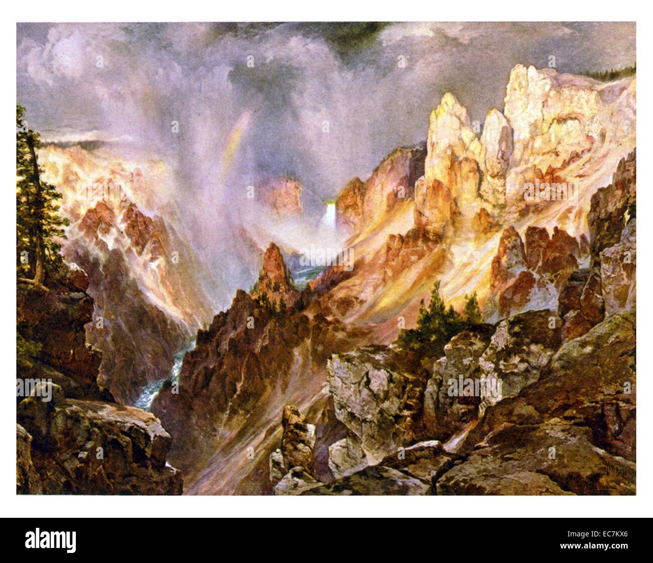 Der Canyon des Yellowstone von Thomas Moran (1837-1926) Stockfoto