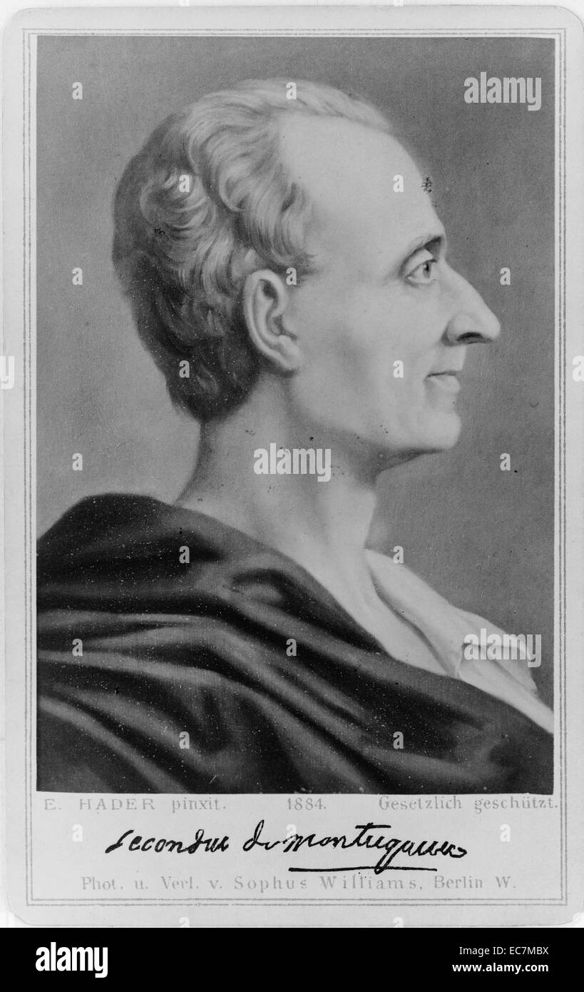 Malerei zeigt ein Porträt des französischen politischen Philosophen Charles-Louis de Secondat, Baron De La Brède et de Montesquieu Stockfoto