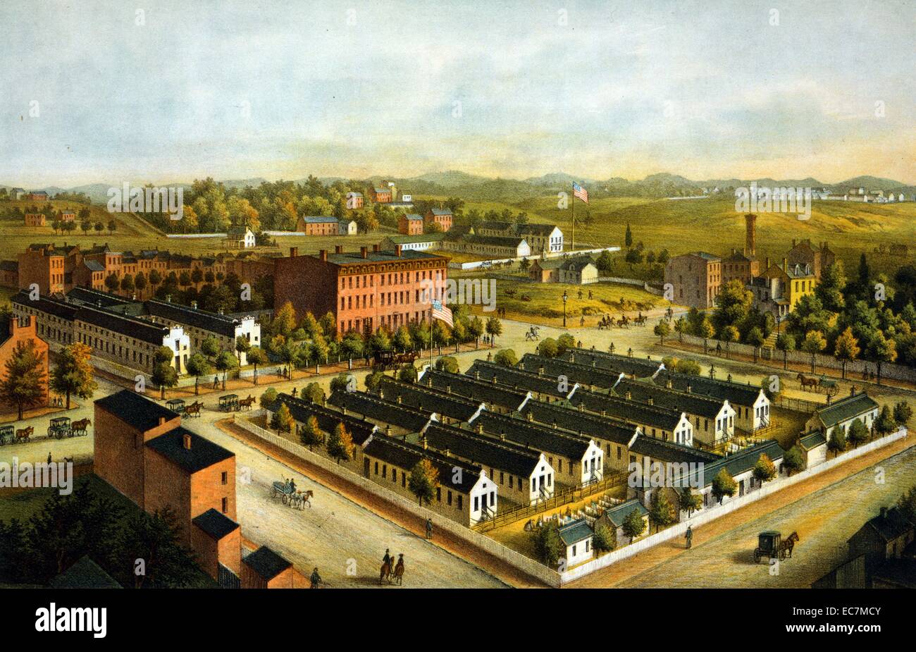 Aus der Vogelperspektive von Douglas & Stanton Krankenhaus und Gelände, Washington, D.C. Stockfoto