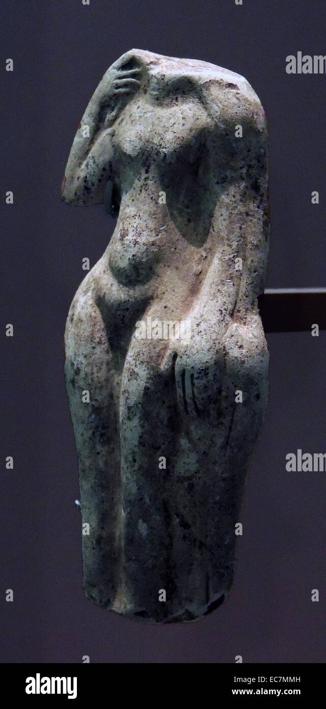 Figurine der römischen Göttin Venus. Aus Ton ungefähr 1.800 Jahren. In Birdcombe, Wraxall, Somerset, Vereinigtes Königreich gefunden Stockfoto