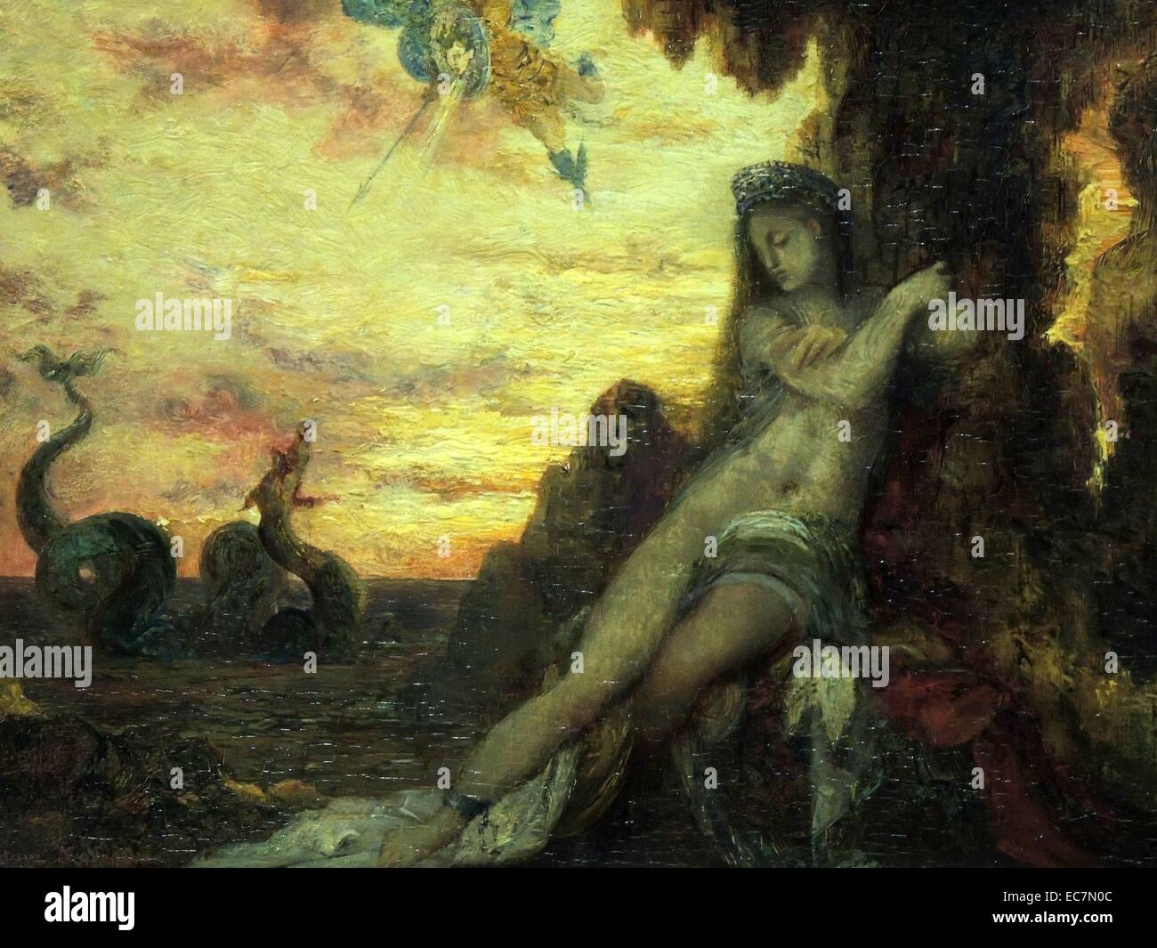 Gustave Moreau 1826 1898 Perseus Und Andromeda Nach Dem Romischen Dichter Ovid Die Metamorphosen Andromeda Einem Athiopischen Prinzessin War Angekettet An Klippen Als Opfer Einer Wutenden Meer Monster Die Von Den Rachsuchtigen Gott