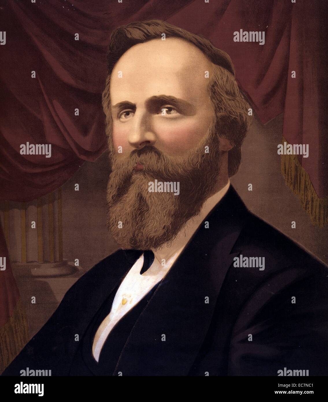 Druck von Präsident Rutherford B. Hayes Stockfoto