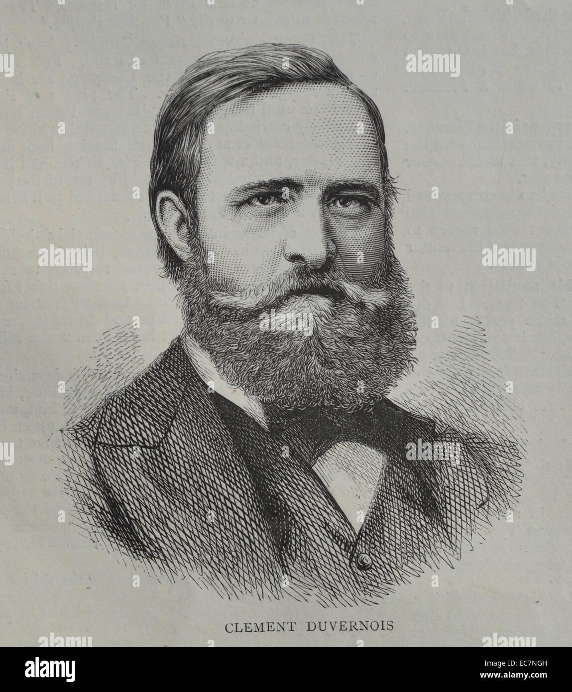Kupferstich von Clément Jean Aimé Duvernois (1836-1879), französischer Journalist und Politiker. Vom 1870 Stockfoto