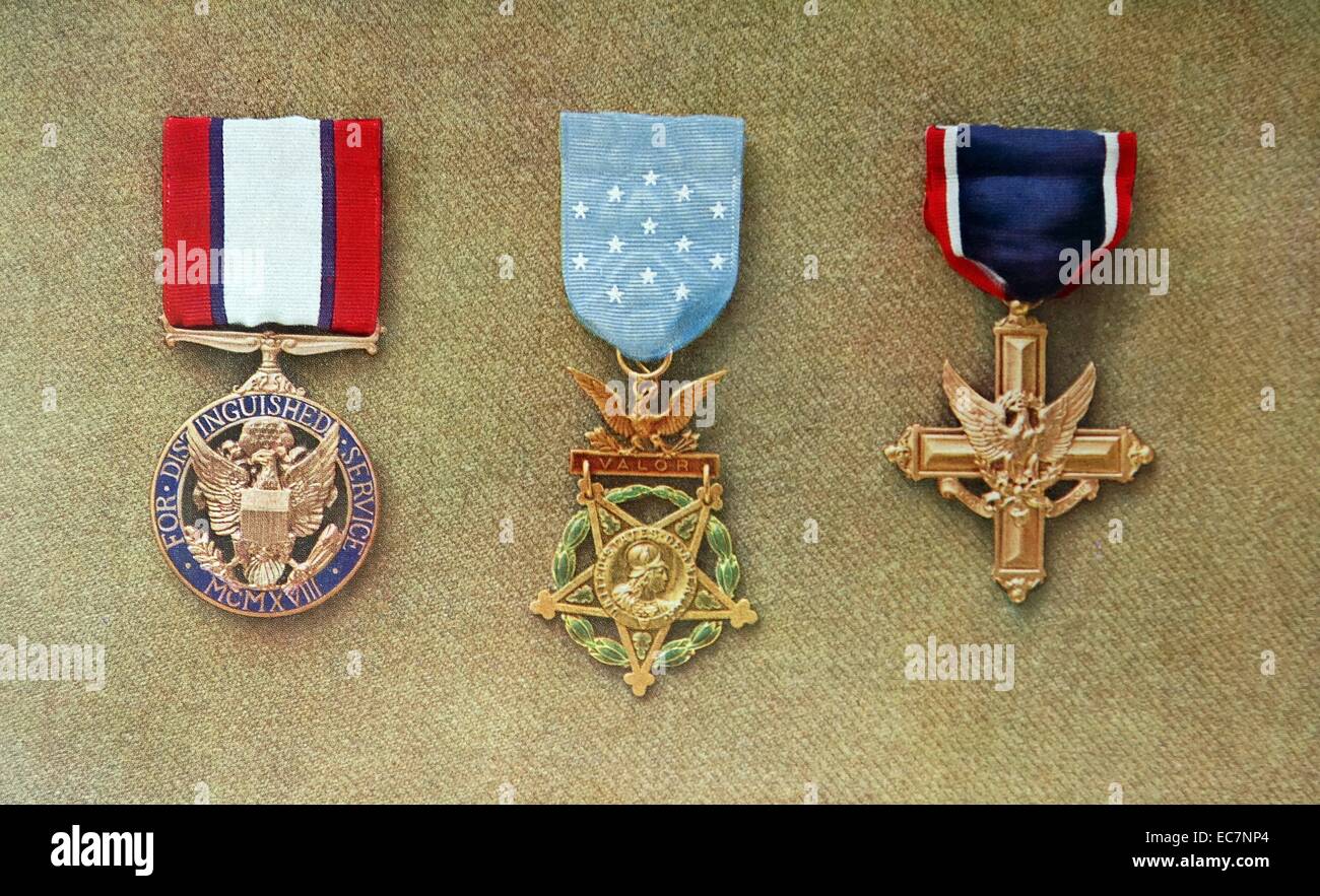 Vereinigte Staaten Armee unterschieden Medaillen von Erster Weltkrieg Stockfoto