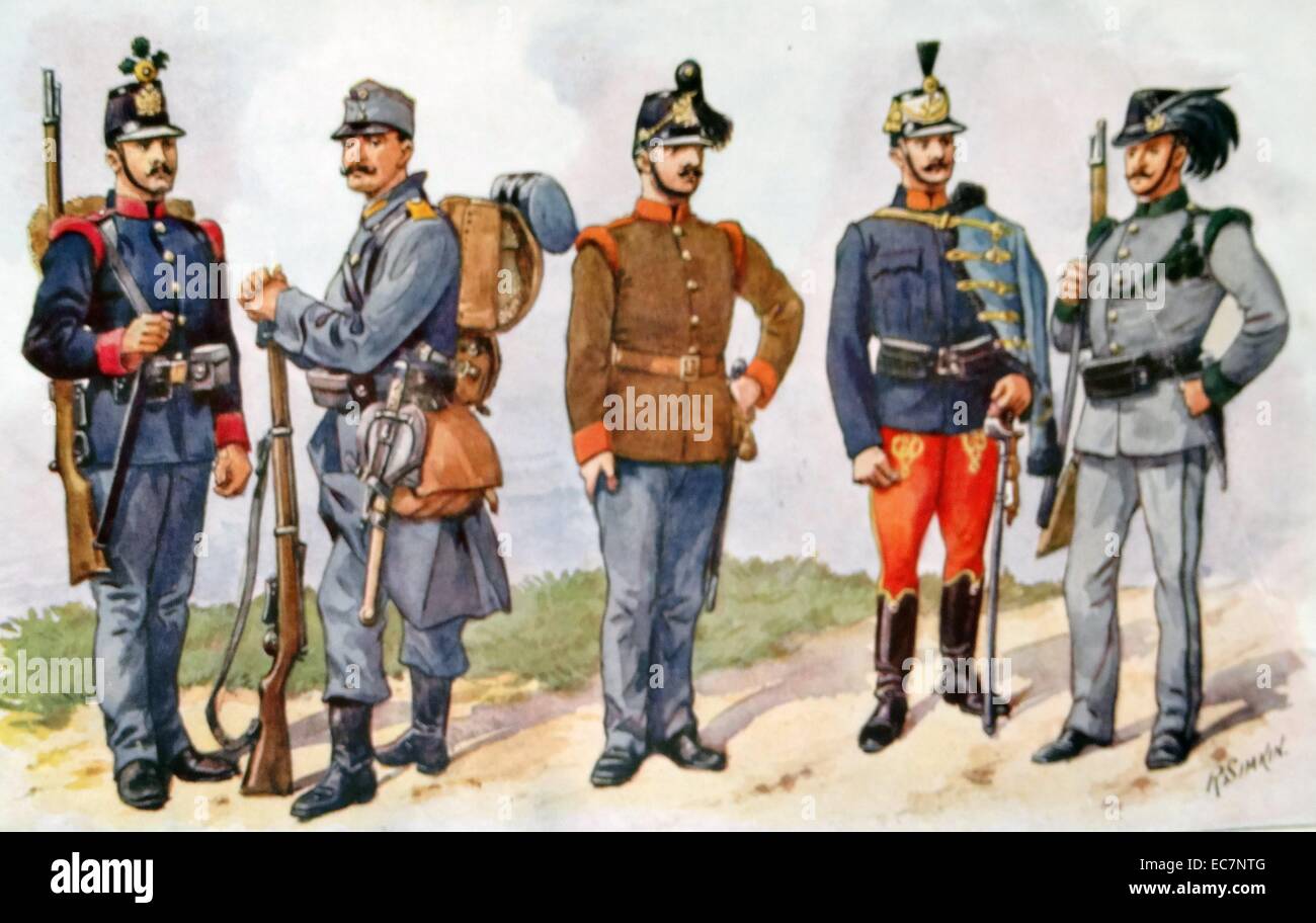 Uniformen der K.u.k.-Armee im ersten Weltkrieg Stockfoto